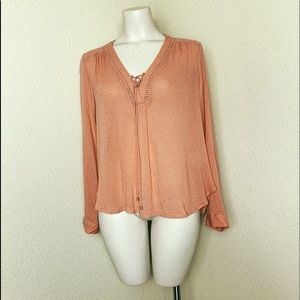 Peach Heartloom Long Sleeve Top